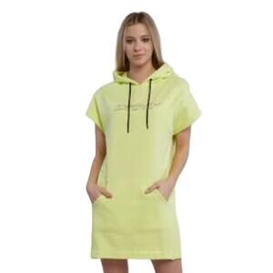 DKNY T-Shirt Hooded Casual T-Shirt Yellow Logo Dress NWT XS X-Small